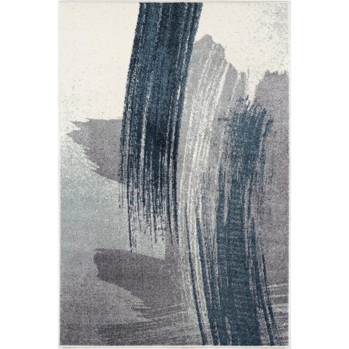 RUG BRANCH  Rivah Contemporary Abstract Blue/white Indoor Area Rug