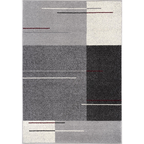 RUG BRANCH  Contemporary Geometric Grey/black Indoor Area Rug