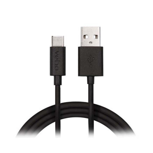 Veho Pebble USB-A to USB-C Charge & Sync Cable 1m - Black