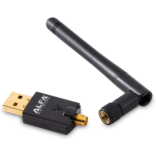 Alfa AWUS036ACS 802.11ac AC600 Wi-Fi Wireless Network Adapter - Wide-Coverage External USB Adapter w/ 2.4GHz & 5GHz Dual-Band Antenna, Compact Design