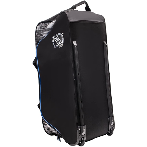 NHL 36-Inch Black Rolling Hockey Bag with Wheels Heavy Duty Oversized Travel Duffle Bag