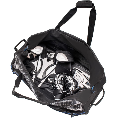 NHL 36-Inch Black Rolling Hockey Bag with Wheels Heavy Duty Oversized Travel Duffle Bag