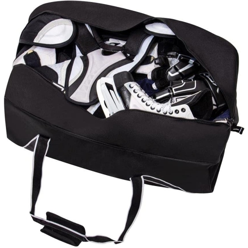 NHL Durable 30 Inch Black Equipment Bag with Roomy Compartment Lightweight Large Duffle Bag for Travel