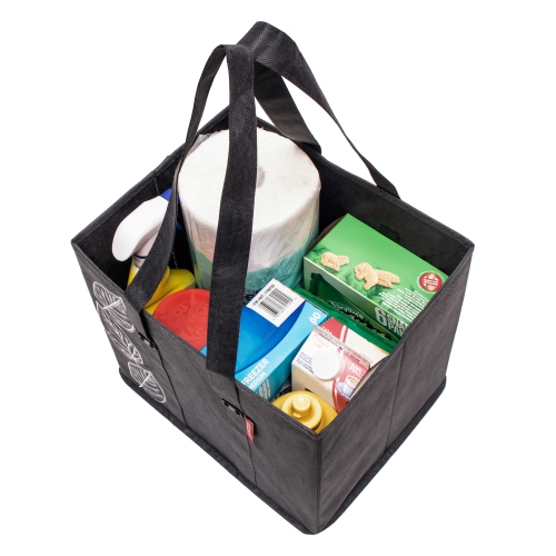 Planet E Reusable Foldable Washable Grocery Shopping Bags with Reinforced Bottoms Charcoal