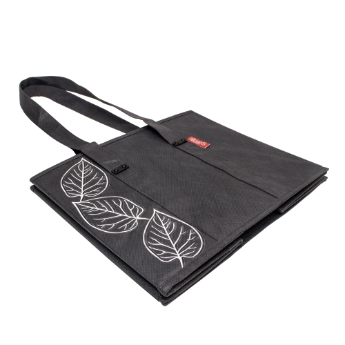 Planet E Reusable Foldable Washable Grocery Shopping Bags with Reinforced Bottoms Charcoal