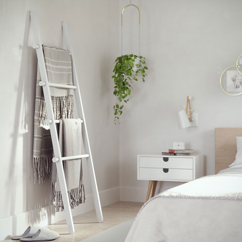 Umbra Leana Ladder Clothes/Towel Rack - White