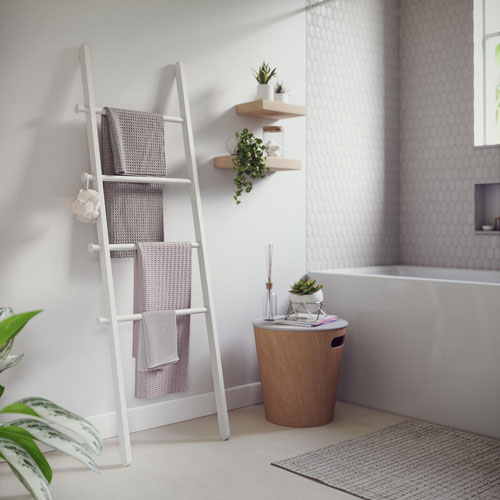 Umbra Leana Ladder Clothes/Towel Rack - White