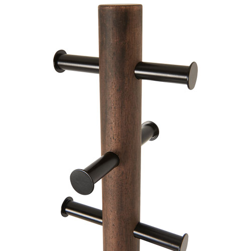 Umbra Pillar Wood Coat Rack - Black/Walnut