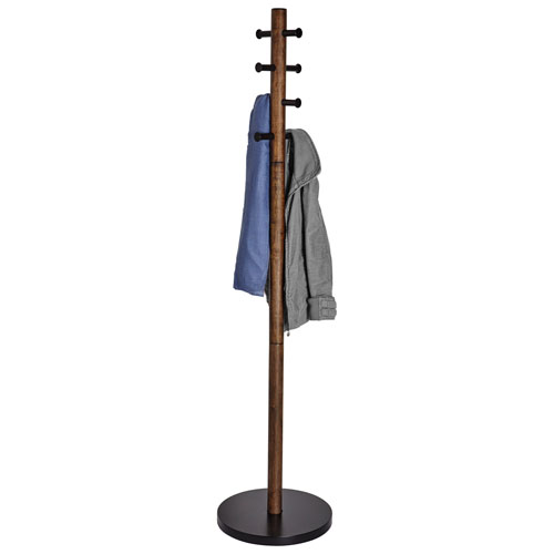 Umbra Pillar Wood Coat Rack - Black/Walnut