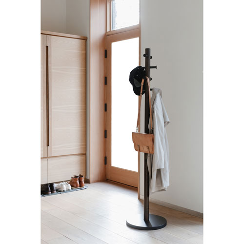 Umbra Pillar Wood Coat Rack - Black/Walnut