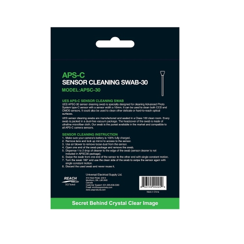 UES APSC30 DSLR or SLR Digital Camera Cleaning Swabs for APS-C Sensors Cleaning Value Package