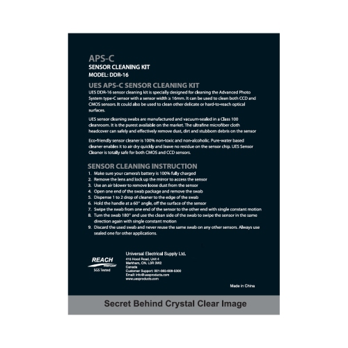 UES DDR16 DSLR or SLR Digital Camera Cleaning Kit for APS-C Sensors