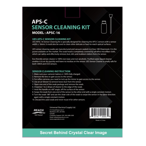UES APSC16 DSLR or SLR Digital Camera Cleaning Kit for APS-C Sensors