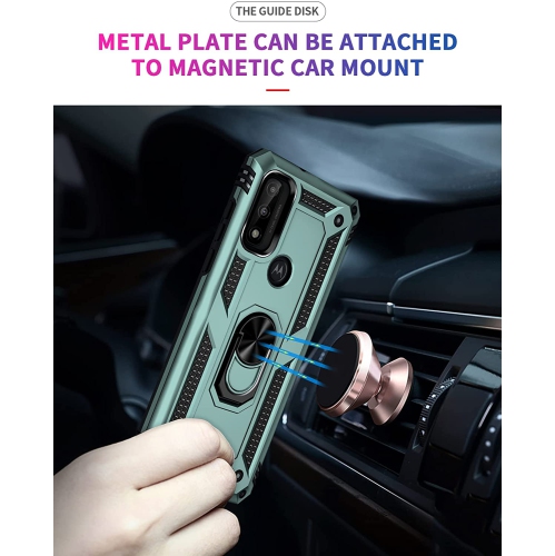 【CSmart】 Anti-Drop Hybrid Magnetic Hard Armor Case with Ring Holder for Samsung Galaxy A13 5G / A04s, Midnight Green