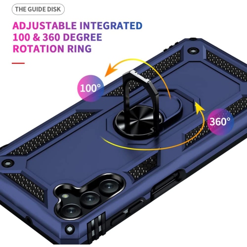 【CSmart】 Étui rigide magnétique hybride anti-chute avec support pour anneau pour Samsung Galaxy A13 5G / A04s, Marine