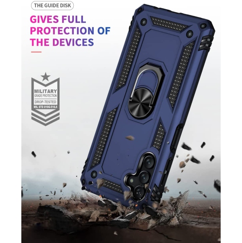【CSmart】 Étui rigide magnétique hybride anti-chute avec support pour anneau pour Samsung Galaxy A13 5G / A04s, Marine
