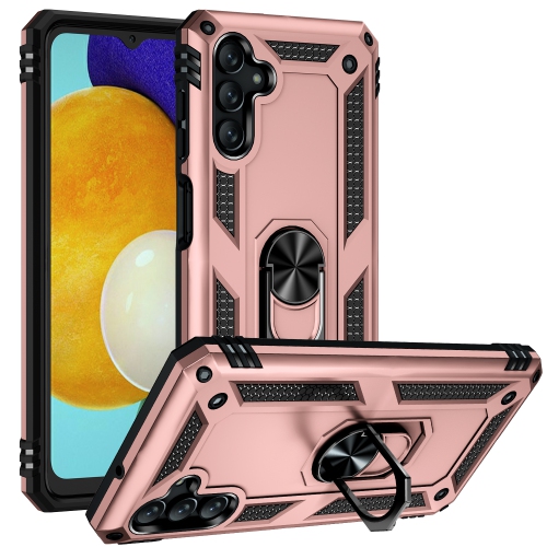 【CSmart】 Anti-Drop Hybrid Magnetic Hard Armor Case with Ring Holder for Samsung Galaxy A13 5G / A04s, Rose Gold