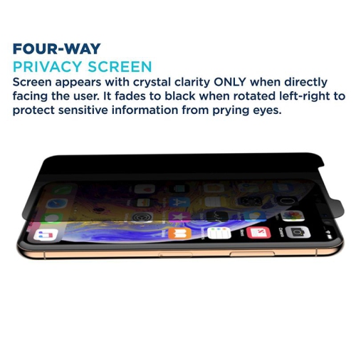 Protecteur d'écran en verre trempé anti-espion pour Apple iPhone XS Max 11 Pro Max pouces