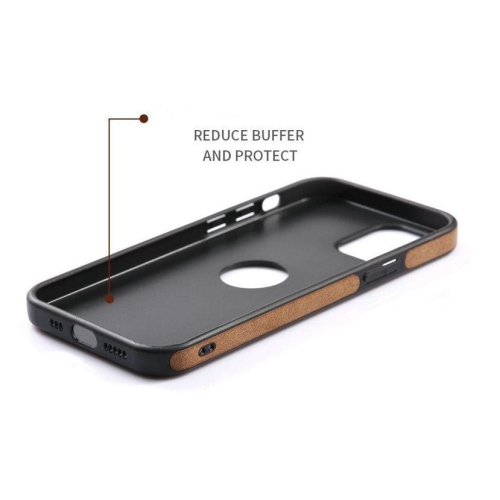 RichBoss Leather Case Ultra Thin Case High Quality Back Cover Business Shell Phone Case for iPhone 13 -Brown