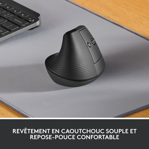 Logitech Lift Vertical Ergonomic 4000 DPI Wireless Mouse - Graphite