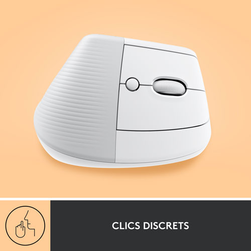 Souris ergonomique sans fil verticale de 4000 ppp Lift de Logitech - Blanc
