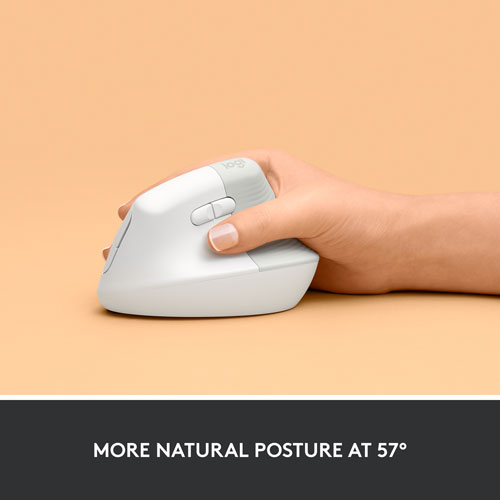 Souris ergonomique sans fil verticale de 4000 ppp Lift de Logitech - Blanc