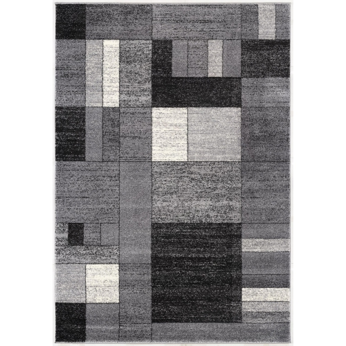 RUG BRANCH  Sama Contemporary Geometric Grey/black Indoor Area Rug