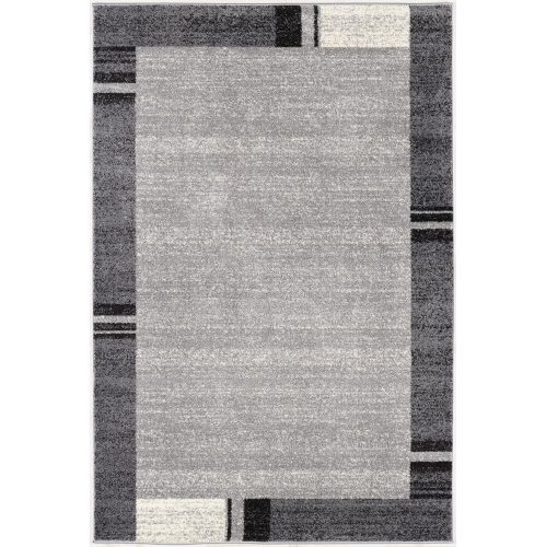 RUG BRANCH  Wasl Contemporary Geometric Grey/black Indoor Area Rug