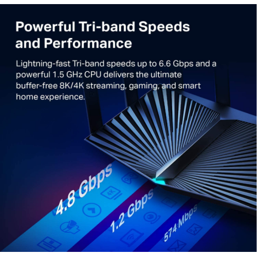 TP-Link AX6600 WiFi 6 Router - Routeur Internet sans fil Gigabit tri-bande, port 2,5 Gbps, routeur AX haut débit pour les jeux, routeur intelligent