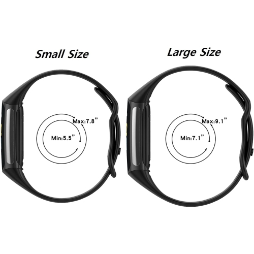 Fitbit Charge 5 Band for Women Men, Soft Silicone Sport Strap Replacement Wristbands -Large