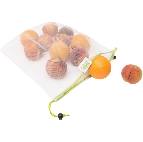 Planet E Reusable Mesh Produce Bags with Drawstring - Set of 12 Assorted Sizes