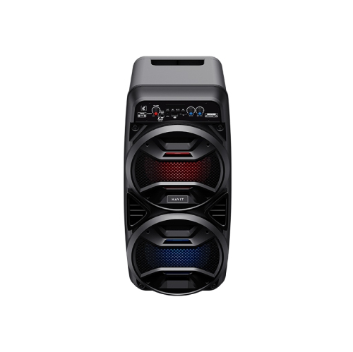 Havit SQ117BT Portable Bluetooth LED lighting 6.5 inch x2 speaker, 10w x2 with Microphone & Remote_Black