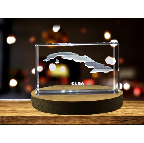 Cuba 3D Engraved Crystal 3D Engraved Crystal Keepsake/Gift/Decor/Collectible/Souvenir