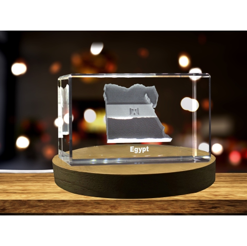 Cristal gravé 3D d'Égypte Souvenir/cadeau/décor/objet de collection/souvenir en cristal gravé 3D