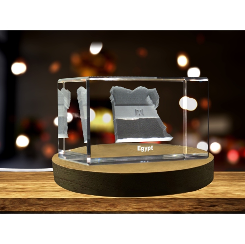 Cristal gravé 3D d'Égypte Souvenir/cadeau/décor/objet de collection/souvenir en cristal gravé 3D