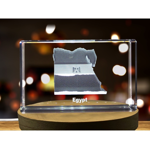 Cristal gravé 3D d'Égypte Souvenir/cadeau/décor/objet de collection/souvenir en cristal gravé 3D