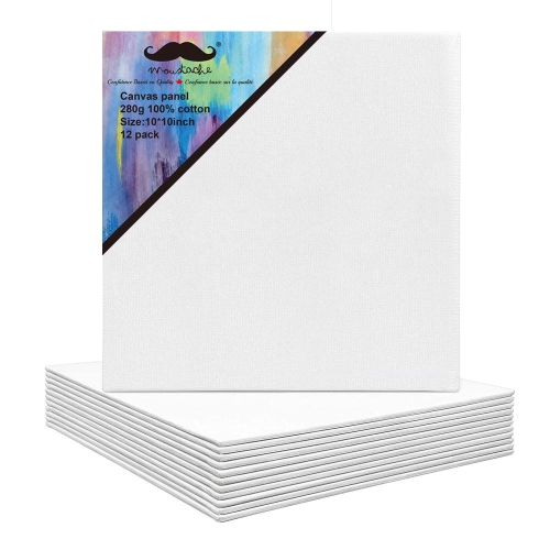 7 Elements 8 x 10 Pre-Stretched White Painting Canvas, Primed, 100% Cotton - 12Pk