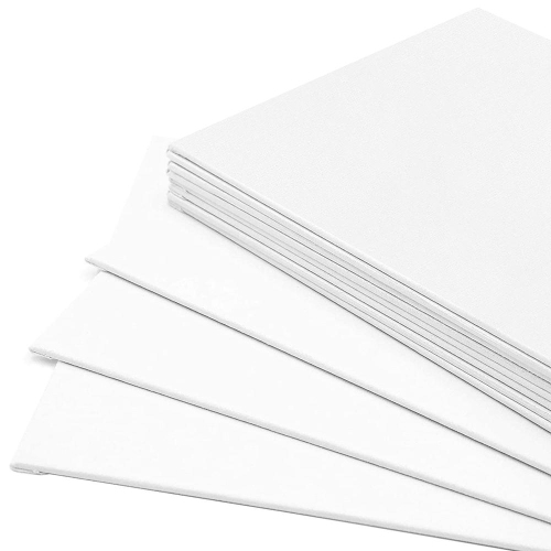 Students, Beginners Painting Blank Canvas Panels, Artist Canvas Boards for Painting, White, 12/Pack - Moustache® - 10" x 10"