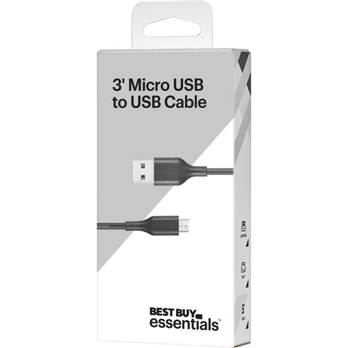 Best Buy Essentials 0.9m (3 ft.) Micro USB/USB-A (BE-MMA322K-C)