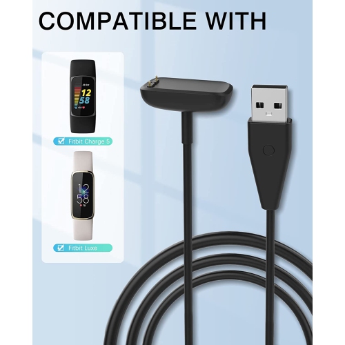 2-Pack Charger Cable Compatible with Fitbit Charge 5 / Fitbit Luxe Fitness and Wellness Tracker, 3.3FT Replacement USB Charging Cable Cord
