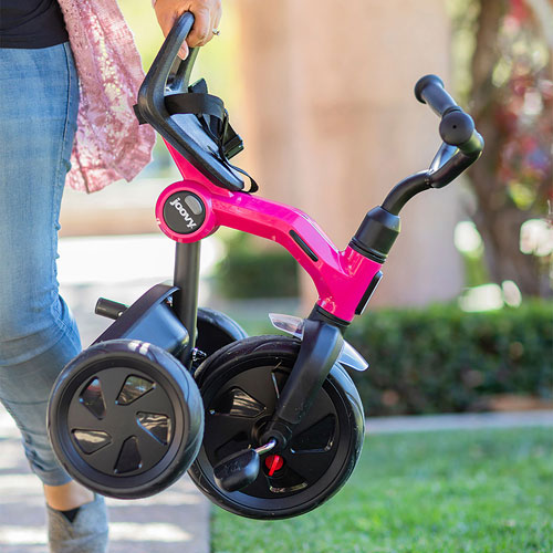 Joovy Tricycoo 9" Kids Push/Pedal Tricycle - Pink Crush