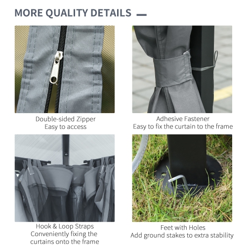 Abri de jardin Outsunny de 10 x 13 pi, auvent de jardin rigide avec cadre en aluminium et toit en polycarbonate, abri extérieur avec marquise de