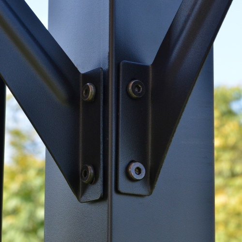 Toit de pergola rétractable de 10 x 12 pi d’Outsunny, abri de jardin avec auvent et cadre en acier, pour cour, jardin, patio, terrasse, Beige