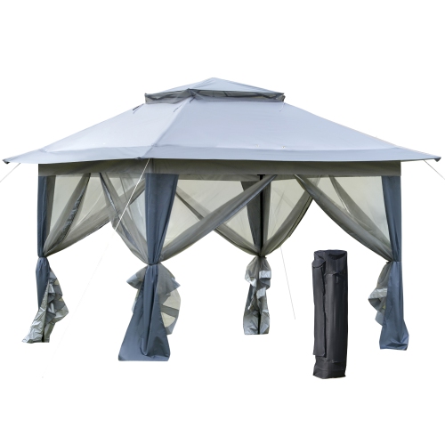 Outsunny 12' x 12' Pop-up Tent Gazebo Instant Canopy Steel Oxford w/ Roller Bag 