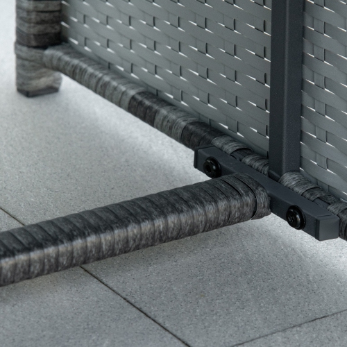 Outsunny 4 Pieces Patio Furniture Set with Cushions, Outdoor PE Rattan Wicker Conversation Garden Sofa Set with 2-Seater Chairs & Glass Coffee Table,