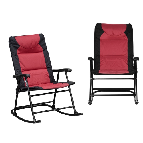 Outsunny mesh outdoor patio folding rocking chair discount set