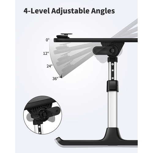Laptop Desk for Bed, SAIJI Lap Desks Bed Trays for Eating Writing, Adjustable Computer Laptop Stand, Foldable Lap Table in Sofa and Couch