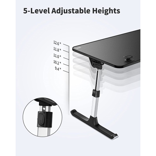 Laptop Desk for Bed, SAIJI Lap Desks Bed Trays for Eating Writing, Adjustable Computer Laptop Stand, Foldable Lap Table in Sofa and Couch