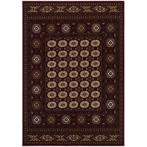 RUG BRANCH  Rawda Traditional Oriental Bokhara Red/beige Indoor Area Rug