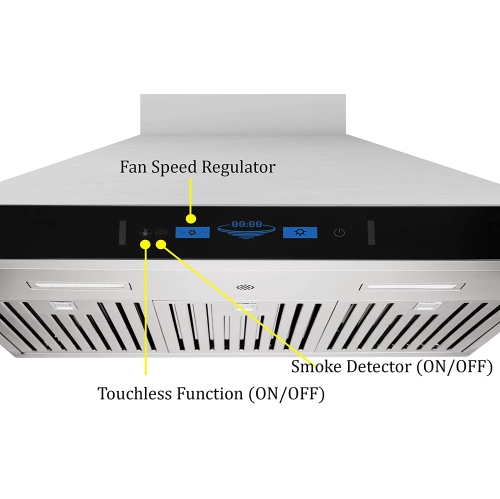 ROXON 900 CFM STAINLESS STEEL 30 Inches Range Hood Wall Mounted Kitchen Exhaust Fan Style RXN-W42AH-30